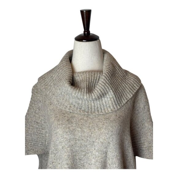 Pendleton Sweater Women 1X Beige Wool Yak Linen Knit Cowl Neck Poncho Cape - Picture 3 of 11